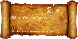 Rácz Artemíszia névjegykártya